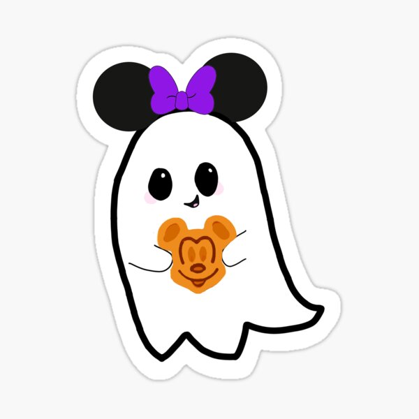 "Mickey waffle and ears ghost sticker" Sticker for Sale by PixieDustST
