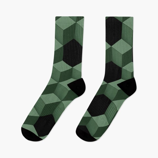 Item preview, Simple 3D dark green cubes pattern designed and sold by holdmypixels.