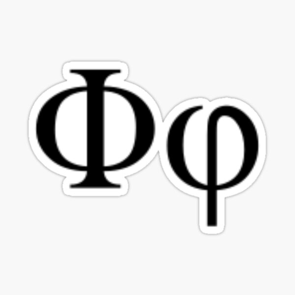 The Greek letter phi symbolizes the golden ratio Sticker