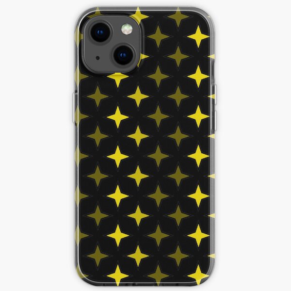 Motif étoiles jaune doré sur fond noir Coque souple iPhone