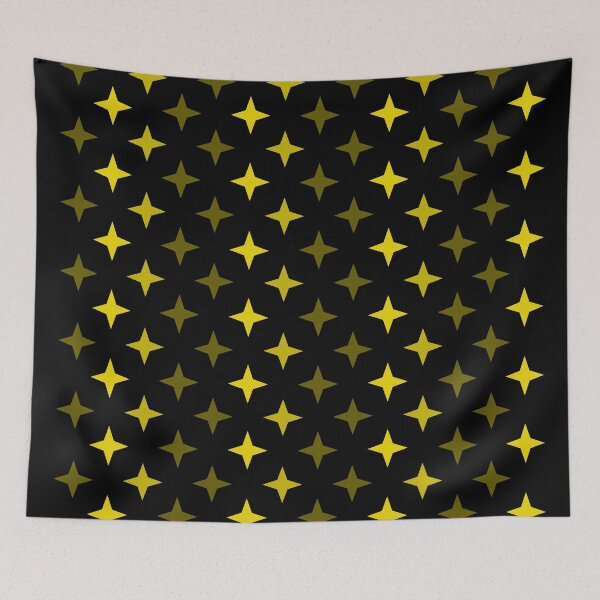 Item preview, Golden yellow star pattern on black background designed and sold by Stéphane  Thirion.