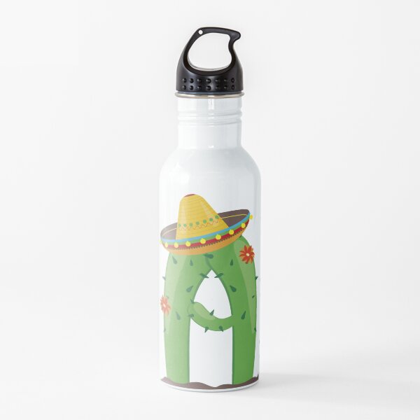 Mexican Cactus Letter A Water Bottle