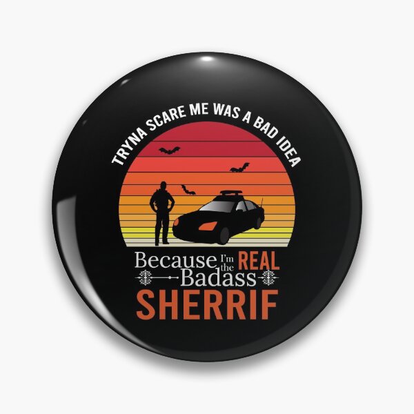 Item preview, Funny Retro Halloween Bad ass sheriff t shirt design for police and sheriff designed and sold by anins-azuree.