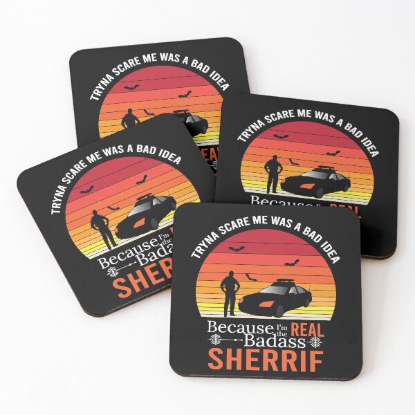 Item preview, Funny Retro Halloween Bad ass sheriff t shirt design for police and sheriff designed and sold by anins-azuree.