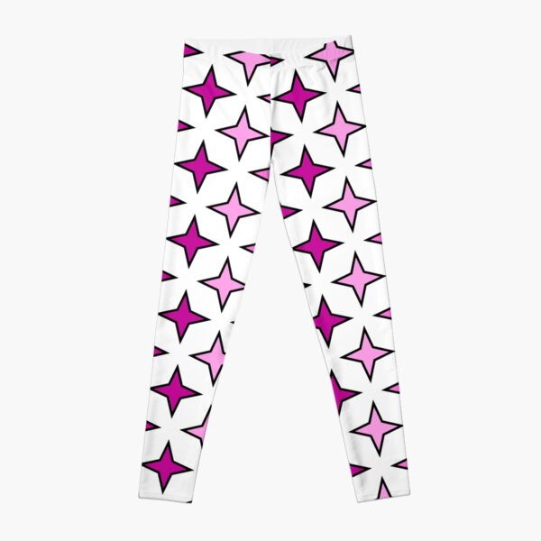 Motif étoiles rose sur fond blanc, composition motif étoile Legging