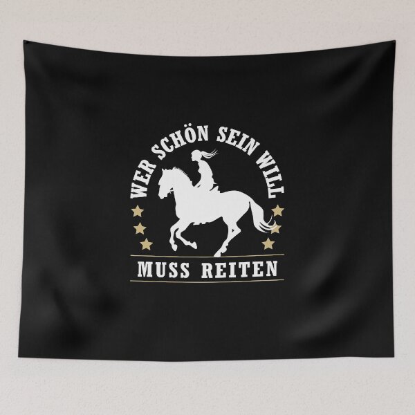 Item preview, Who wants to be beautiful has to ride, equestrian sayings, horse sayings designed and sold by FalkDania.