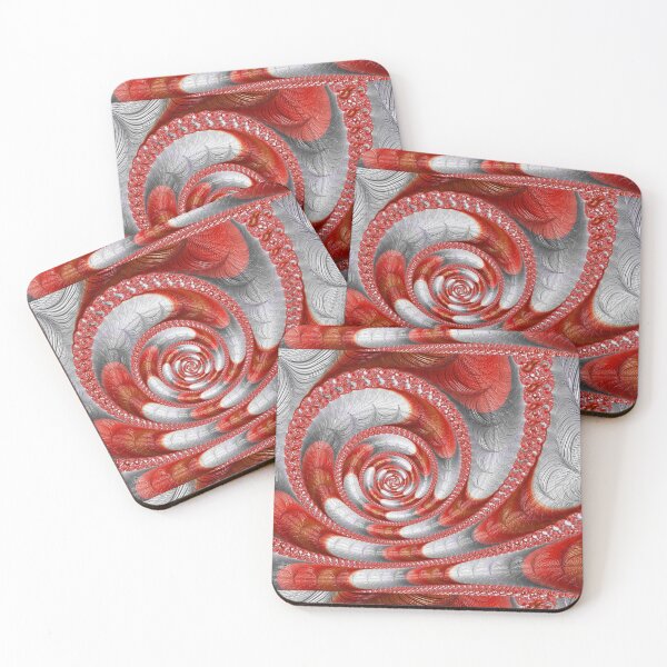 Item preview, Fractal Red and White Swirl Snail Design designed and sold by IssyDesigns.