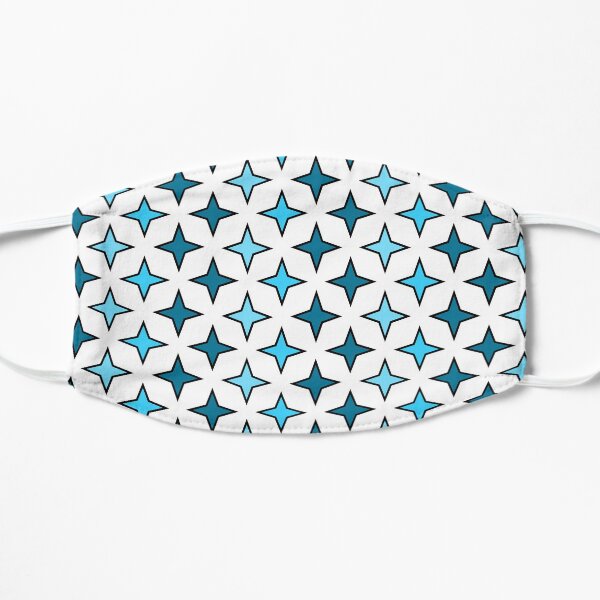 Blue star pattern on white background, star pattern composition Flat Mask