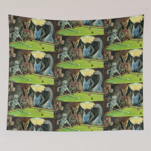 Item preview, Cryptids playing pool designed and sold by prunstedler.