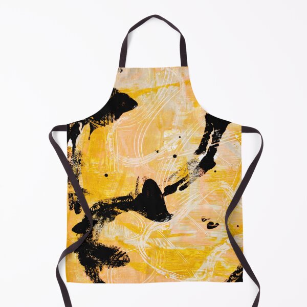 Item preview, Sunflower Fields: A vibrant minimal abstract piece in yellow black and pink by Alyssa Hamilton Art designed and sold by Alyssa Hamilton Art.