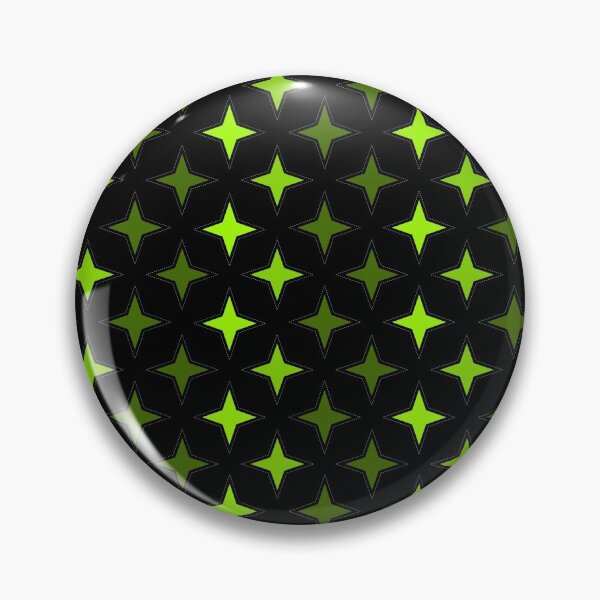 Motif étoiles verte sur fond noir, composition motif étoile Badge