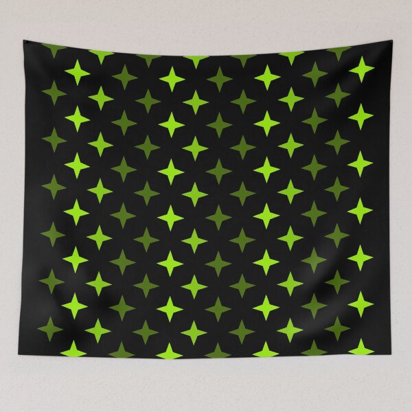 Item preview,  Green star pattern on black background, star pattern composition designed and sold by Stéphane  Thirion.