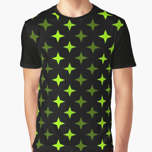 Green star pattern on black background, star pattern composition Graphic T-Shirt