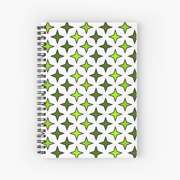 étoile verte sur fond blanc, composition motif étoile Cahier à spirale