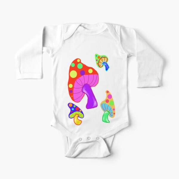 Dancing Mushrooms Long Sleeve Baby One-Piece