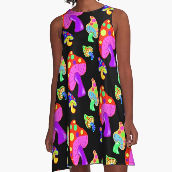 Dancing Mushrooms A-Line Dress