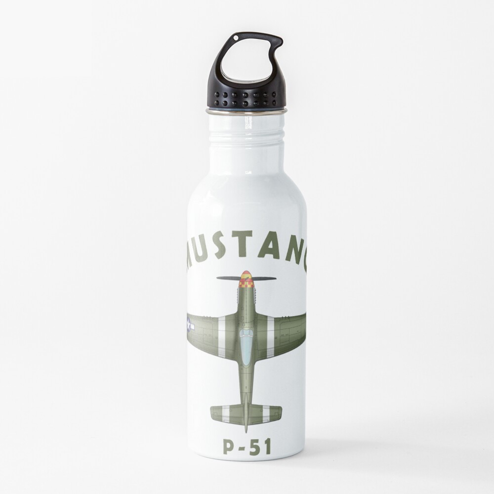 The P-51 Mustang Blueprint Water Bottle