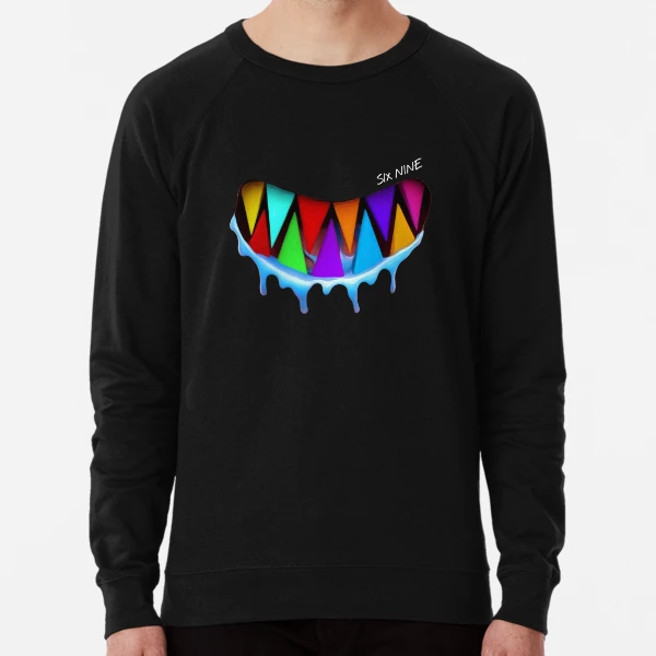 6ix9ine shark teeth colorful look Lightweight Sweatshirt