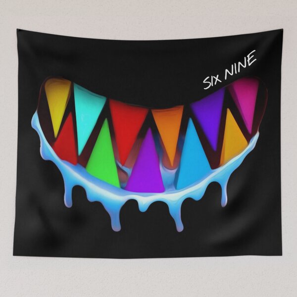 Item preview, 6ix9ine shark teeth colorful look designed and sold by Nishad4.
