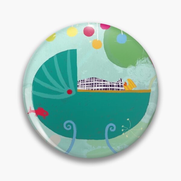 Item preview, Child motif "Pram and mobile (first name to add in the mobile) designed and sold by Karine-Anglade.