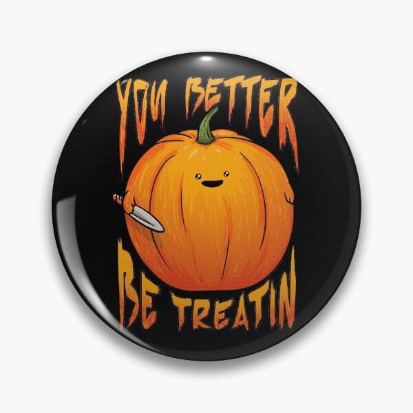 Item preview, You Better Be Treatin - Halloween Pumpkin - Cute Duck with Knife KIrby MEME Parody 2020 designed and sold by Any Color Designs.