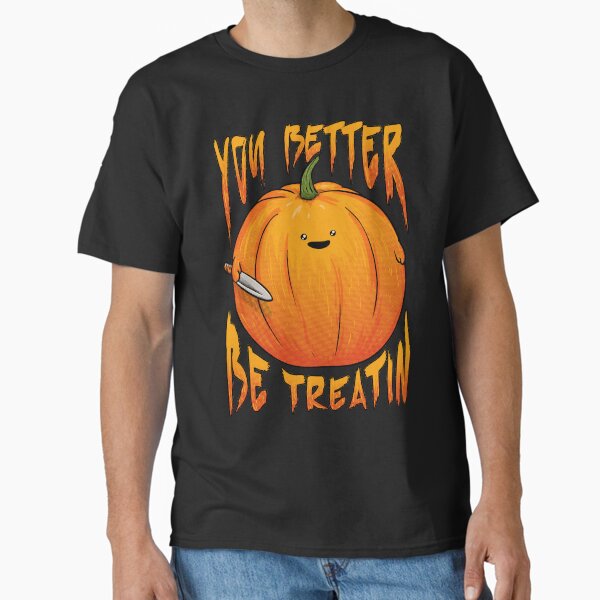 Item preview, You Better Be Treatin - Halloween Pumpkin - Cute Duck with Knife KIrby MEME Parody 2020 designed and sold by Any Color Designs.
