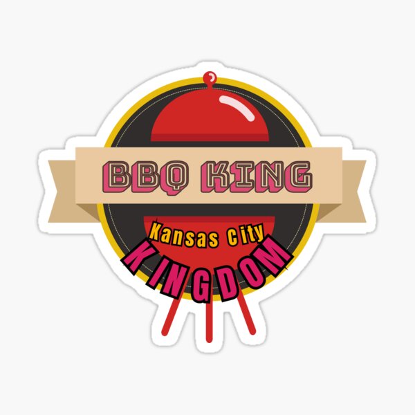BBQ King of Kansas City Kingdom Smoker Grill funny design Sticker