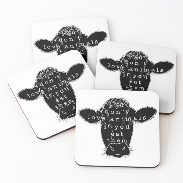 Item preview, You don't love animals if you eat them - plant based vegan cow designed and sold by EarthlingTom.