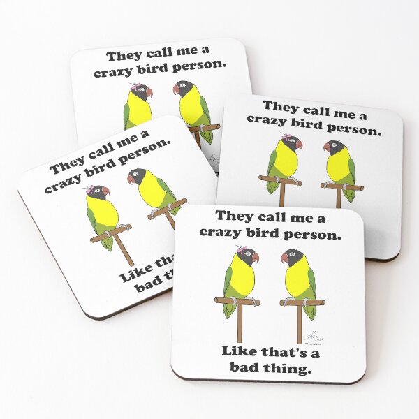 Item preview, Crazy Bird Person with Lovebirds designed and sold by Laughing Parrot Studio.