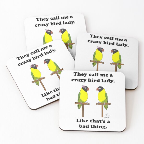 Item preview, Crazy Bird Lady with Lovebirds designed and sold by Laughing Parrot Studio.