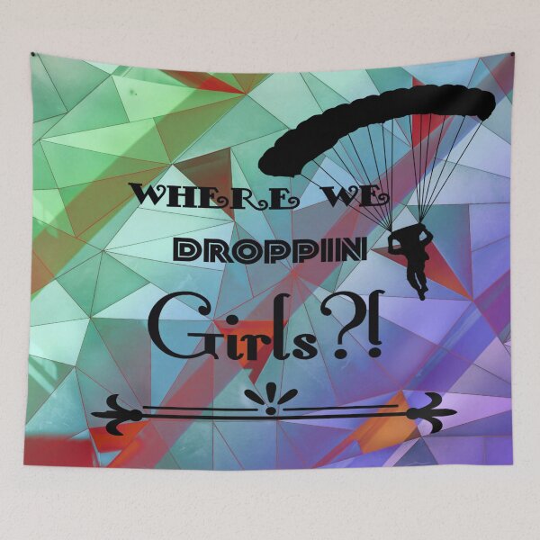Item preview, Where we droppin girls phrase with abstract background designed and sold by Simi2020.