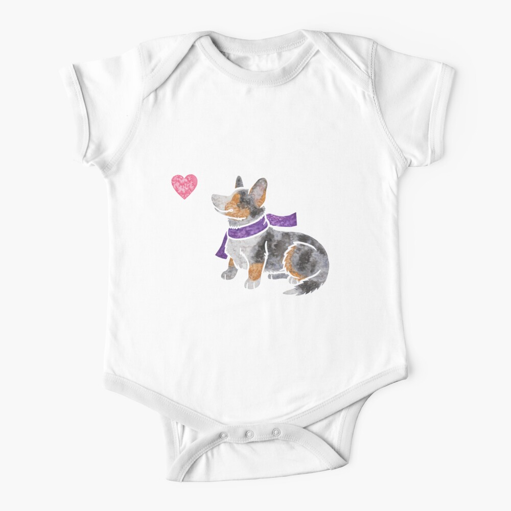 Aquarell Cardigan Welsh Corgi Hund Babystrampler