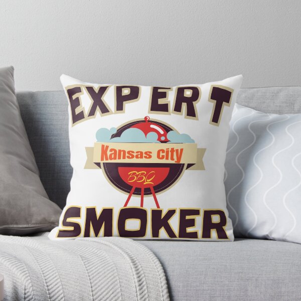 BBQ Expert Kansas City Smoker Grill funny design Throw Pillow