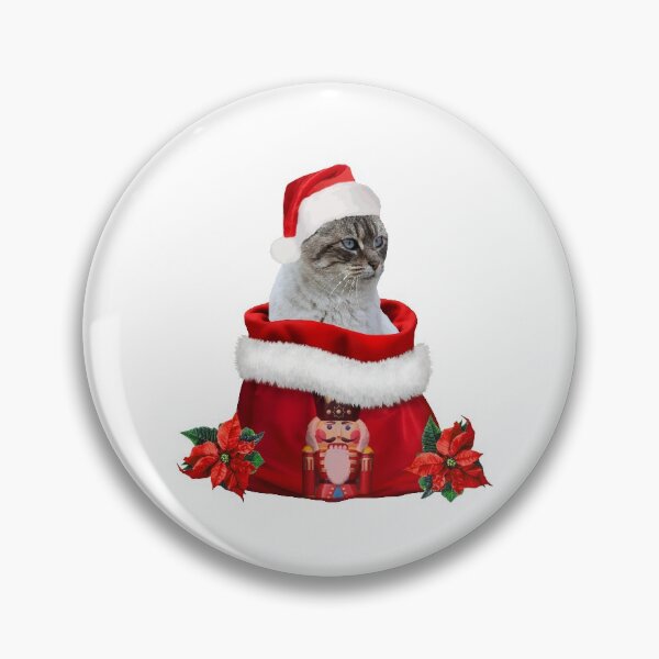Artikelvorschau, Grey Cat Santa Claus Poinsetta Nutcracker bag entworfen und verkauft von Move-Art.