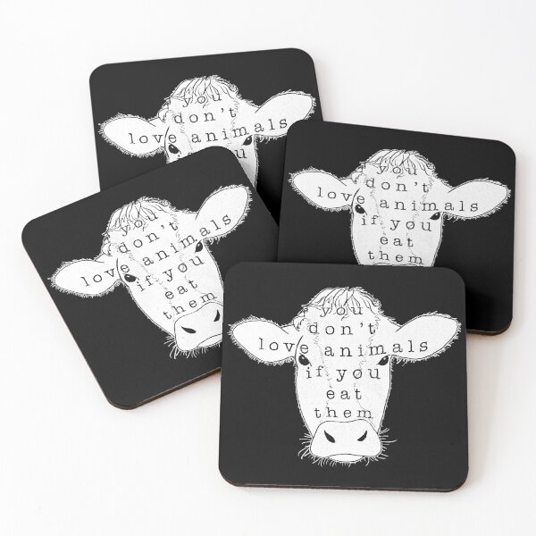Item preview, You don't love animals if you eat them - plant based vegan cow designed and sold by EarthlingTom.