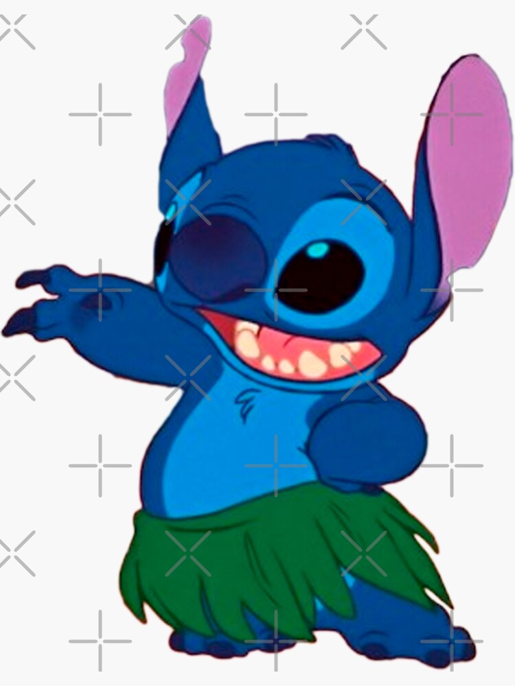 Stich Hawaii Sticker by Samsar Redbubble Stitch lilo hawaiian disney clip flowers 2002 flower lelo drawing name