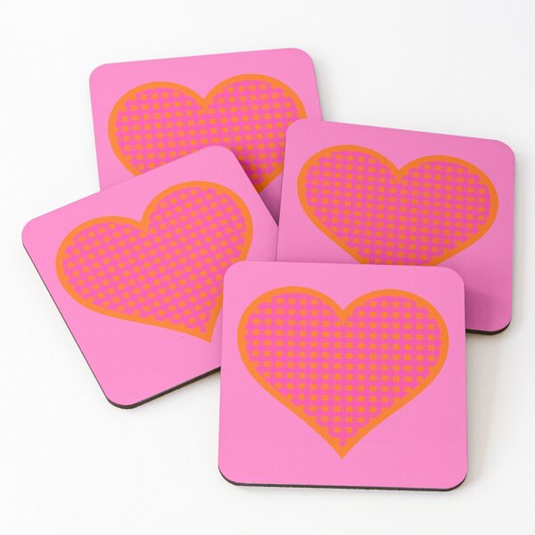Item preview, Orange and Pink Gingham Heart designed and sold by Bumblefuzzies.