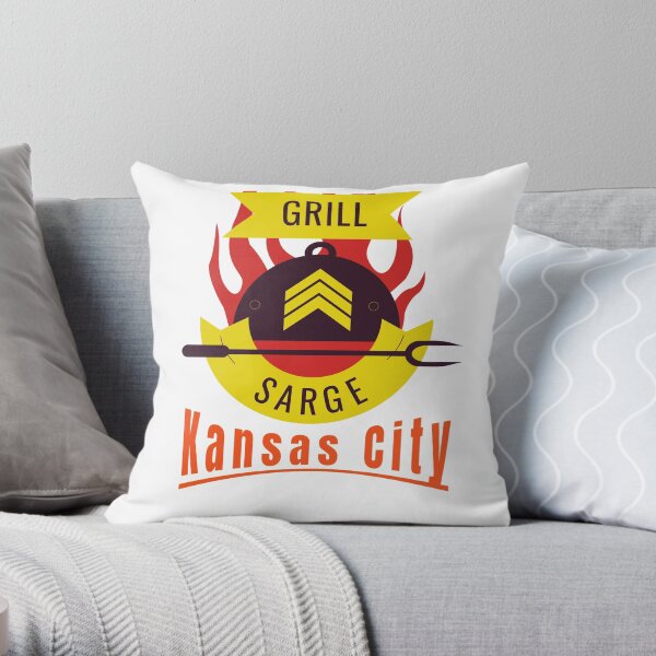 BBQ Kansas City Grill Sargent funny design Throw Pillow