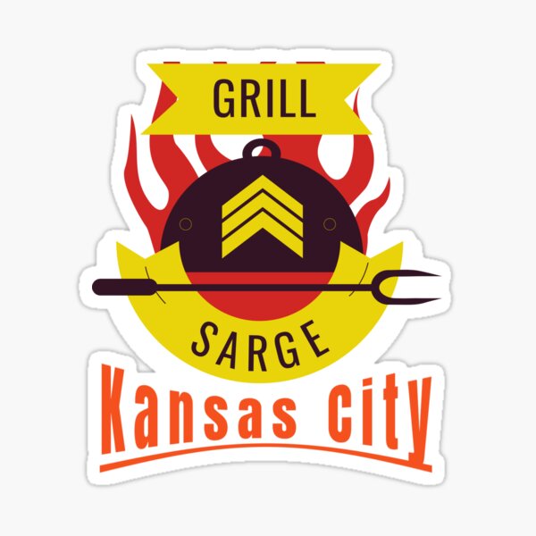 BBQ Kansas City Grill Sargent funny design Sticker