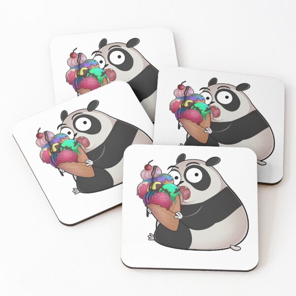 Knuddeliger Panda isst einen leckeres Eis Untersetzer (4er Set)