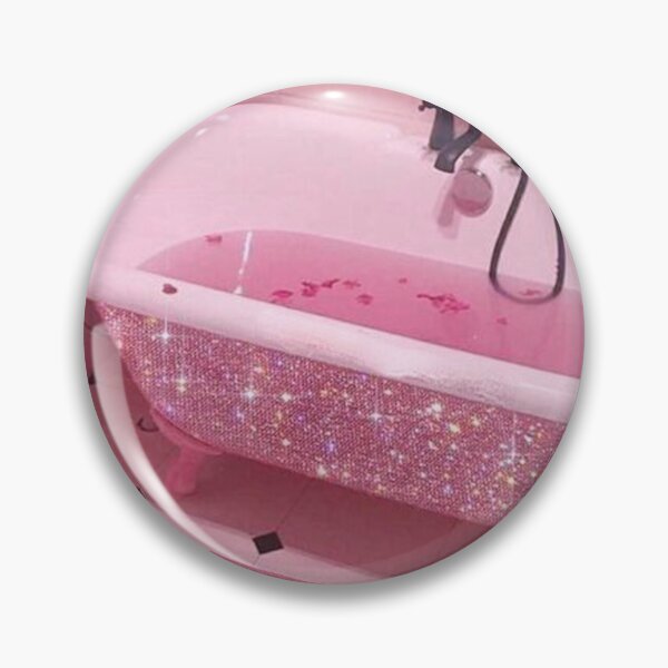 Item preview, Aesthetic retro vintage glam glittery pink rose bathroom designed and sold by samararibas.