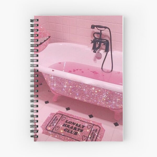 Item preview, Aesthetic retro vintage glam glittery pink rose bathroom designed and sold by samararibas.