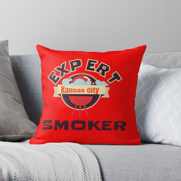BBQ Expert Kansas City Smoker Grill funny design Throw Pillow
