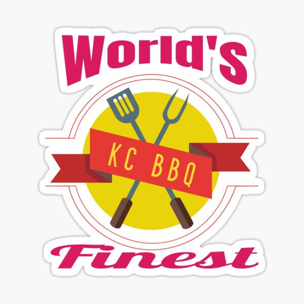 BBQ World's Finest BBQ Kansas City Smoker Grill funny design Sticker