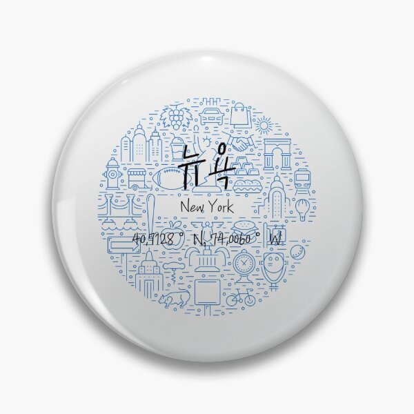 Item preview, New York "뉴욕" coordinate design with Korean typography designed and sold by Junsu Lim.