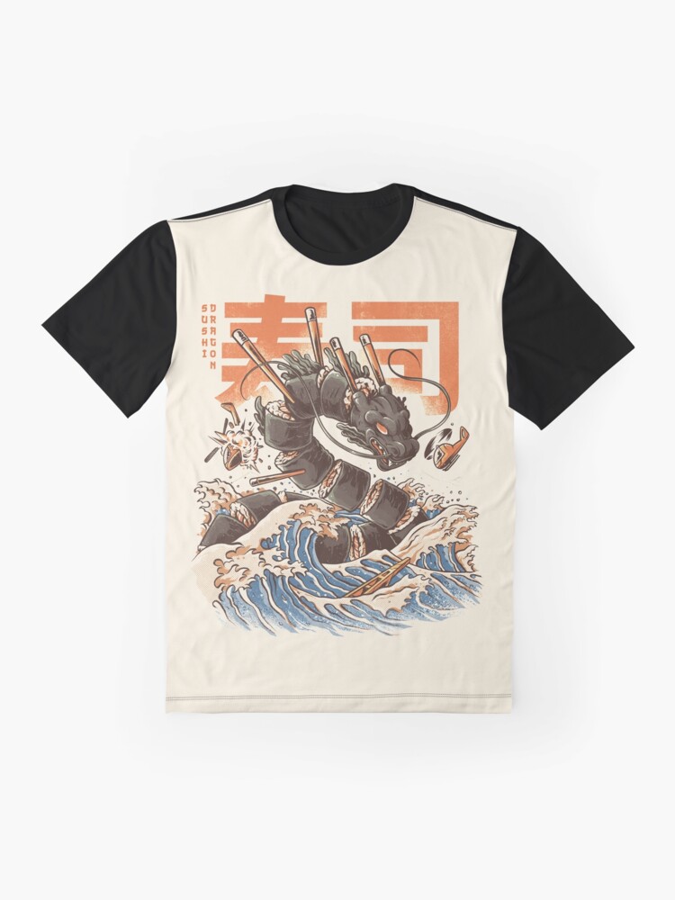Thumbnail 4 of 5, Graphic T-Shirt, Great Sushi Dragon  designed and sold by Ilustrata Design.