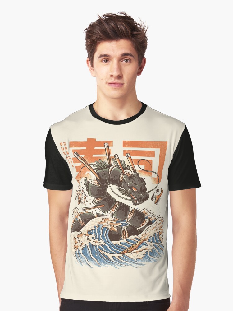Graphic T-Shirt, Great Sushi Dragon  designed and sold by Ilustrata Design