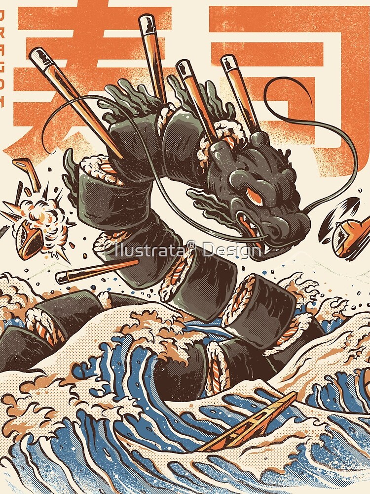 Thumbnail 4 of 4, Mini Skirt, Great Sushi Dragon designed and sold by Ilustrata Design.