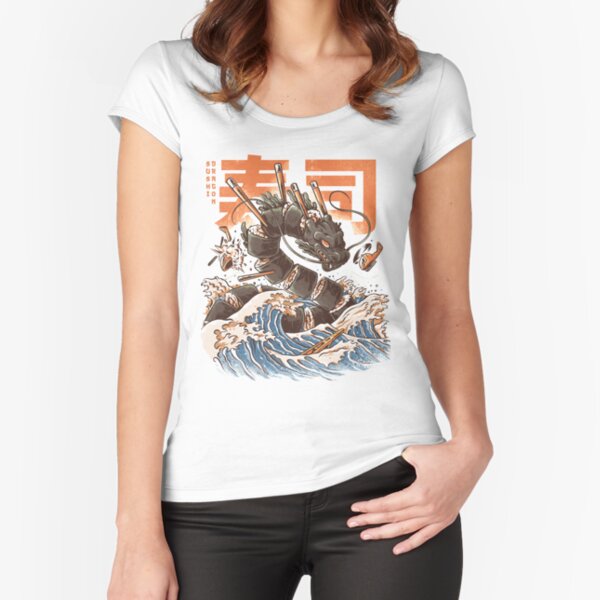 Great Sushi Dragon Fitted Scoop T-Shirt