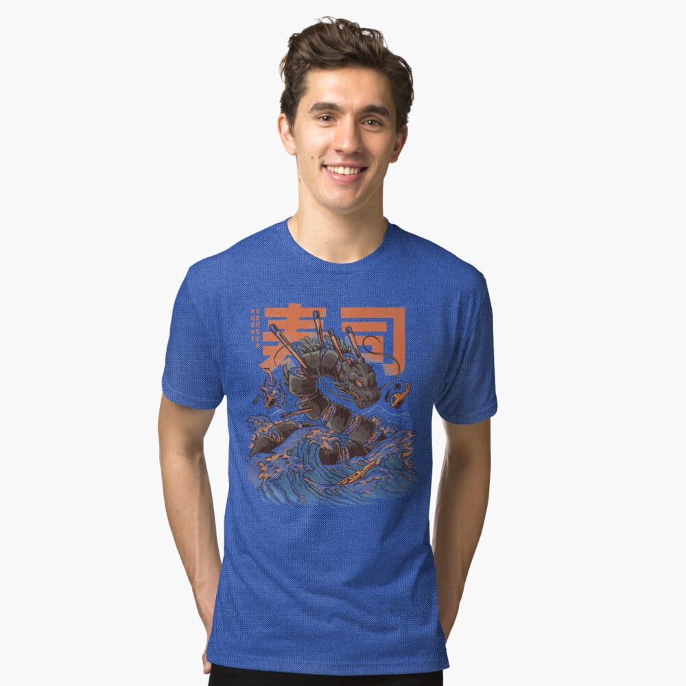 Great Sushi Dragon Tri-blend T-Shirt